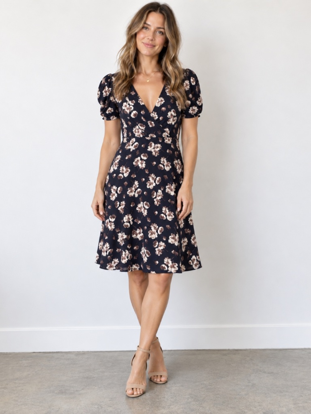 Tommy Hilfiger Floral Ruched-Sleeve Surplice Fit & Flare Dress - Size 10